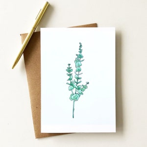 Carte d’eucalyptus unique - Impression d’art à la feuille botanique - Minimaliste Toute occasion lank carte de vœux