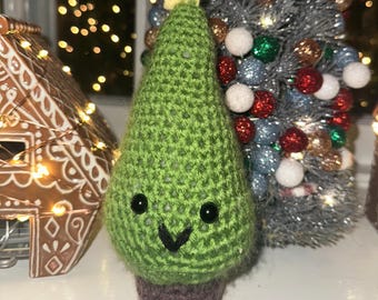 Handmade Crochet Christmas Tree, Kawaii Amigurumi Plush Decor