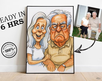 Custom Caricature from Photo | Funny Cartoon Portrait | Personalized Caricature Art | Individual, Couple or Group Illustration | Unique Gift