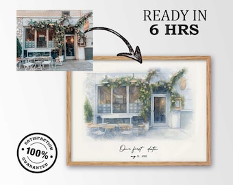 Custom First Date Venue Watercolor | Painting from Photo | Personalized Location Portrait | Anniversary Gift | Custom Couple Gift