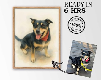Custom Dog Portrait Watercolor, Dog Watercolor Art, Dog Custom Drawing, Personalized Dog Portrait, Custom Dog Art