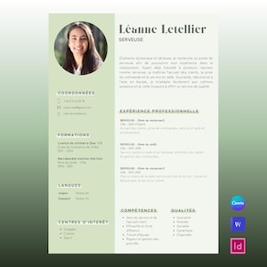 CV and Cover Letter Template | Complete Pack | Canva, Word, InDesign | Editable and Professional