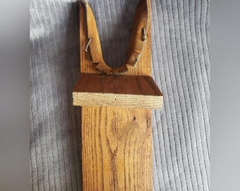 ヴィンテージ木製＆レザー13.5インチブーツジャックカウボーイブーツプル