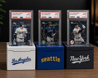 Baseball Card Storage Box | Top Loader & Graded Card Display | Sports Card Organizer
