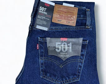 Levis 501 Mid Blue Stone Wash Straight Fit Men Denim Jeans Button Fly