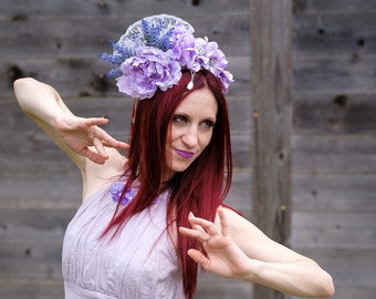 Lilac Flowers Handmade Fairy festival Fantasy cosplay Headpiece