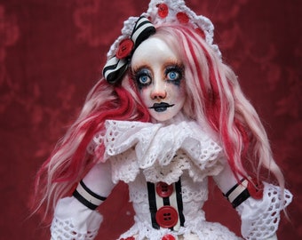 Gothic Victorian Marionette Inspired Art Doll Upcycled Cloth doll