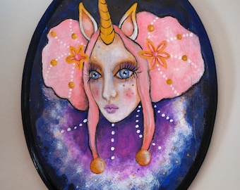 Painting on Wood Panel  "Astra"