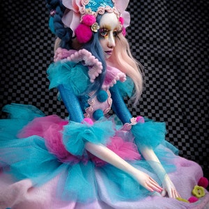 SALE OOAK Handmade Art Doll Festive Clown Clareta image 3