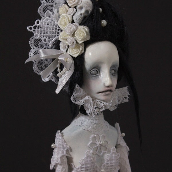 Reserved for Maria Final Installment OOAK Gothic Art Doll "Lady in White" SALE