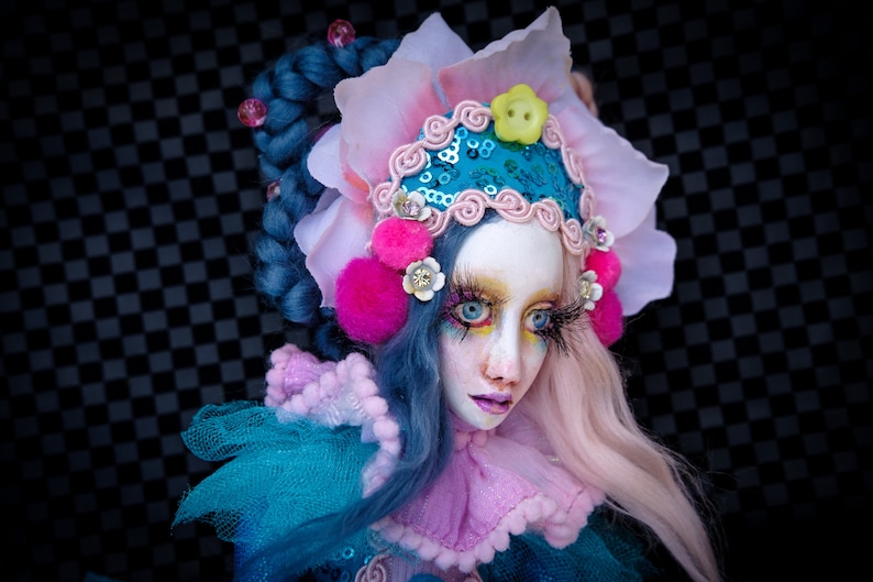 SALE OOAK Handmade Art Doll Festive Clown Clareta image 4