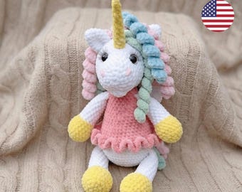 Wzór szydełkowy Molly Alicorn w formacie PDF | Samouczek na pluszową zabawkę jednorożca amigurumi (do pobrania natychmiast)
