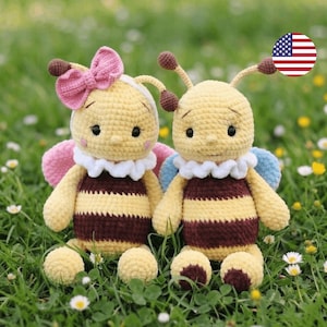 Ape di peluche all'uncinetto PDF — Amigurumi in ciniglia, cerchietto con fiocco