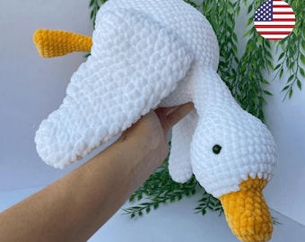 Wzór na szydełkową gęś amigurumi | Duża pluszowa zabawka w formacie PDF (poziom średnio zaawansowany)