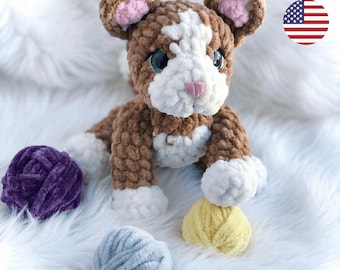 Wzór na szydełkowanego kotka Little Whiskers – pluszowa zabawka Amigurumi Cat (do pobrania w formacie PDF)