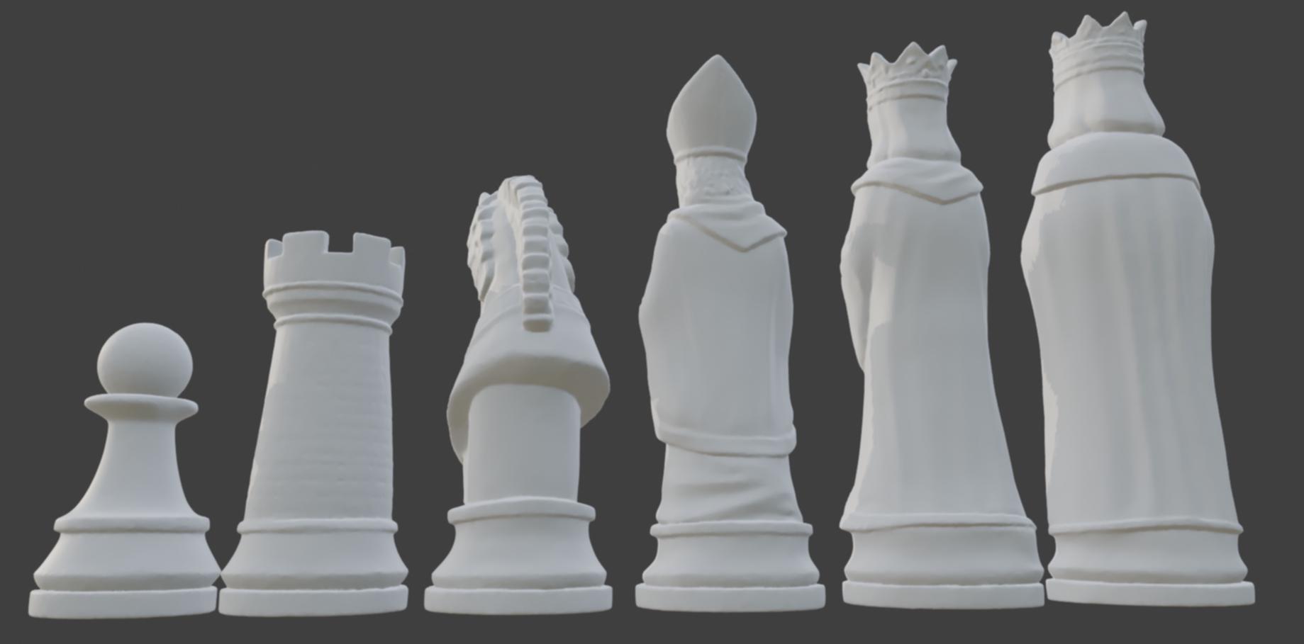 Chess Pieces Medieval 3d Printing STL Chess Pieces King Queen Laufer ...