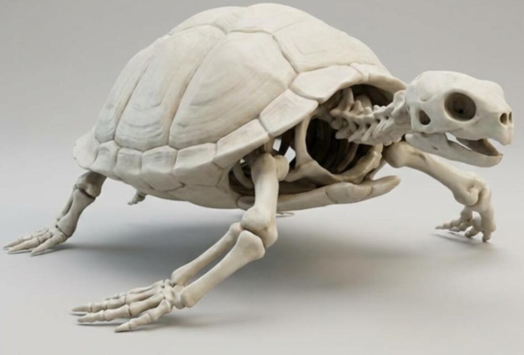 Turtle Skeleton Ready STL File 3D Printing for Gift Skull Bones