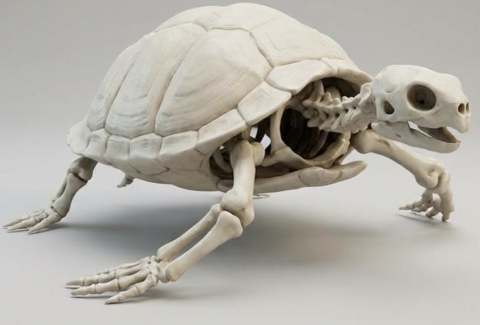 Turtle Skeleton Ready STL File 3D Printing for Gift Skull Bones