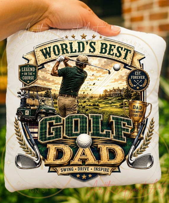 Golf Dad PNG, Retro Sport Shirt Graphic, Vintage Golfer Design (Sublimation)