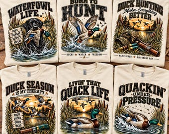 Duck Hunting PNG Bundle, Waterfowl Sublimation Designs (Digital Download)