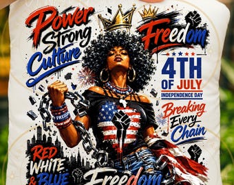 Black Queen 4th of July PNG, Patriotic Afro Sublimation Design (Digital Download) original design