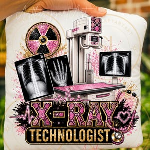 Röntgentekniker PNG, rosa radiologidesign, Rad Tech-sublimering (digital nedladdning)
