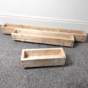 Reclaimed Wooden Windowsill Planter 30,60 or 90cm Handmade Herb Box Rustic Recycled Pallet Rural