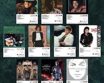 Michael Jackson Studio Album Art Photo Prints Size 6" x 4" set of 10