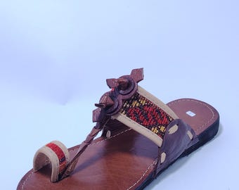 Handmade Moroccan Berber Leather Sandals for Men – Traditional Ethnic Footwear