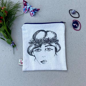 Handmade Täschchen aus dem Schwarzwald – Sommerliches Design mit zartem Glitzer, für Kosmetik, Schmuck, Stifte oder kleine Alltagsbegleiter