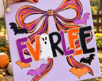 Halloween-alfabet PNG, läskigt spökalfabet, kokett-fauxglitter PNG