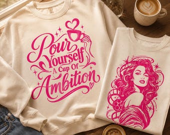 Häll upp en kopp ambition PNG | Kaffesublimeringsdesign, Dolly Parton PNG, Motiverande citat