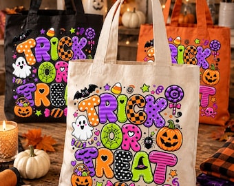 Trick or Treat Bag PNG, Trick or Treat Bag, Halloween Bag png, Halloween Tote Bag, Trick or Treat png, Halloween svg, Sublimation Design