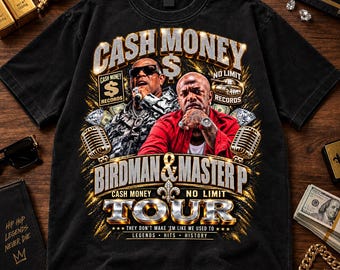 Birdman y Master P PNG / Gira Cash Money No Limit / Diseño de camiseta de hip hop / Descarga digital