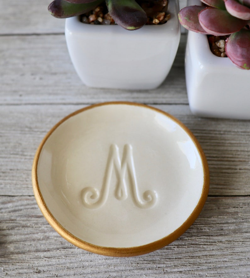 Ring Dish, Ring Holder, Letter Dish, Gift for Her, Small, CLEARANCE image 7
