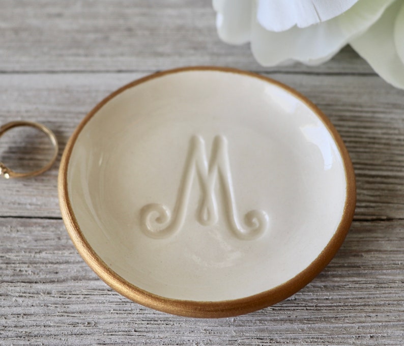 Ring Dish, Ring Holder, Letter Dish, Gift for Her, Small, CLEARANCE image 4