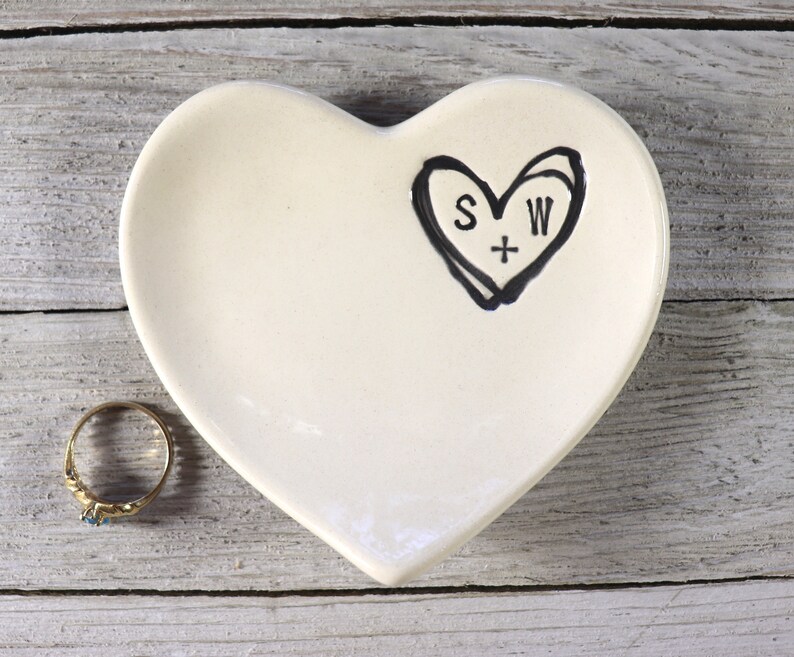 Heart, Ring Holder, Ring Dish, Personalized, Engagement Gift, Gift for Her, Custom Anniversary Gift, Wedding Gift image 4