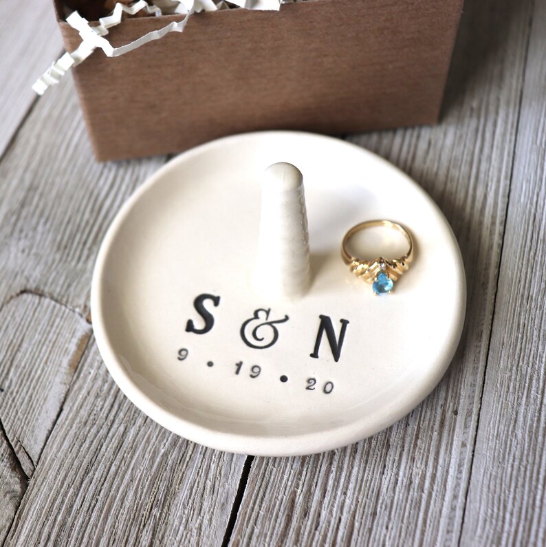 Personalized Ring Dish Engagement Ring Holder Wedding Gift Etsy