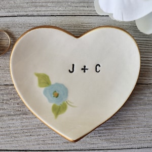 Ring Holder, Personalized Heart, Ring Dish, Bridal Shower Gift, Wedding Anniversary Gift for Her