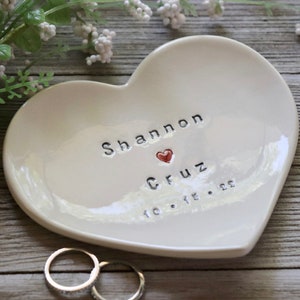 Wedding Ring Dish, Personalized, Wedding Gift, Engagement Gift, Heart, Bridal Shower Gift, Engagement, Anniversary Gift image 2