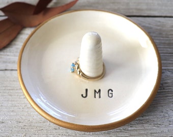 Ring dish, Monogram Ring Holder, Bridal Shower Gift, Wedding, Engagement Ring Holder, Bridal Party Gift, Ring Cone, Made to Order,