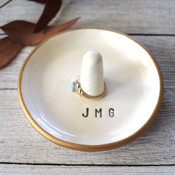 Buy Ring Dish Monogram Ring Holder Bridal Shower Gift Wedding Engagement Ring Holder Bridal Party Gift Ring Cone Made to Order Online in India Etsy