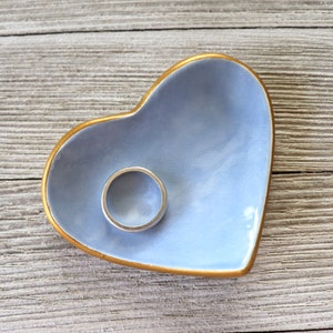 Heart, Engagement Party Favor, Ring Holder, Ring Dish, Light Blue, Baby Shower Guest Gift or Bridesmaid Gift image 4