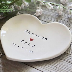 Wedding Ring Dish, Personalized, Wedding Gift, Engagement Gift, Heart, Bridal Shower Gift, Engagement, Anniversary Gift image 5