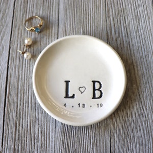 Wedding Ring Dish, Ring Holder, Engagement Gift, Bridal Shower Gift, Unique Engagement Gift, Ring Dish, Personalized Gift, Monogram Dish image 2