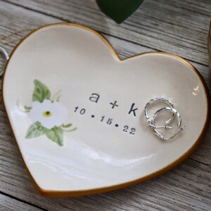 Ring Dish, Heart, Bride Gift Personalized, Gift for Her, Ring Holder, Custom Ring Dish image 9