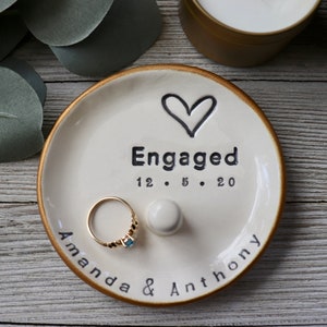 Ring Holder Engagement, Ring Cone, Personalized, Ring Stand Dish, Custom Bride to Be Gift image 10