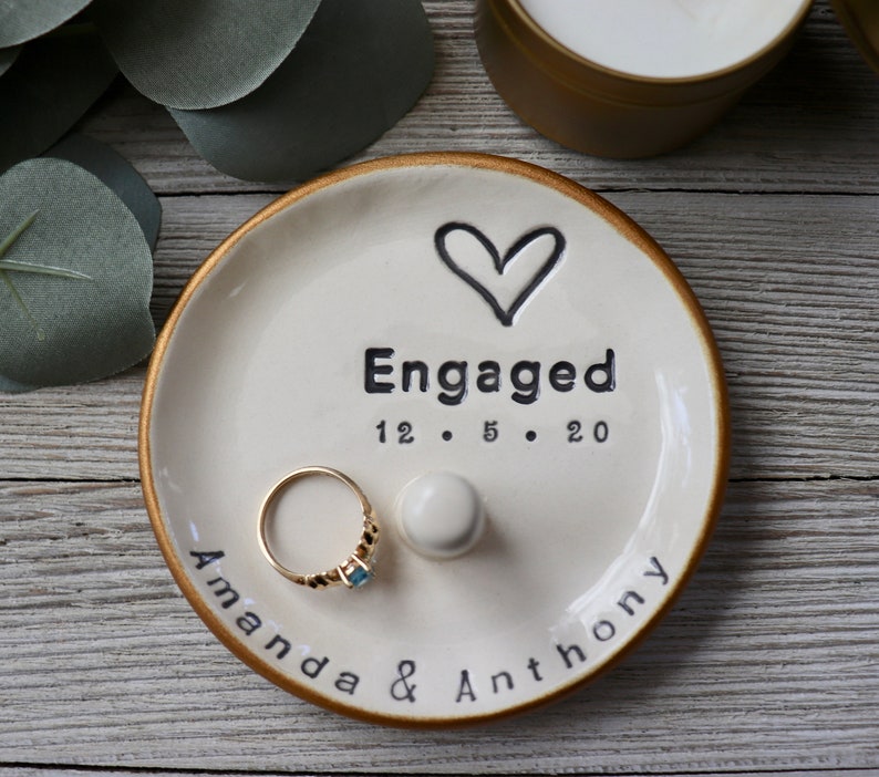Ring Holder Engagement, Ring Cone, Personalized, Ring Stand Dish, Custom Bride to Be Gift image 10