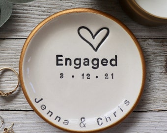 Engagement Gift, Ring Dish, Ring Holder, Personalized, Engagement Ring Dish, Bride To Be, Gift for Her