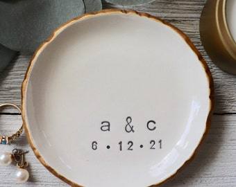 Ring Dish Personalized, Ring Dishes, 7th Anniversary Gift, Ceramic Ring Dish